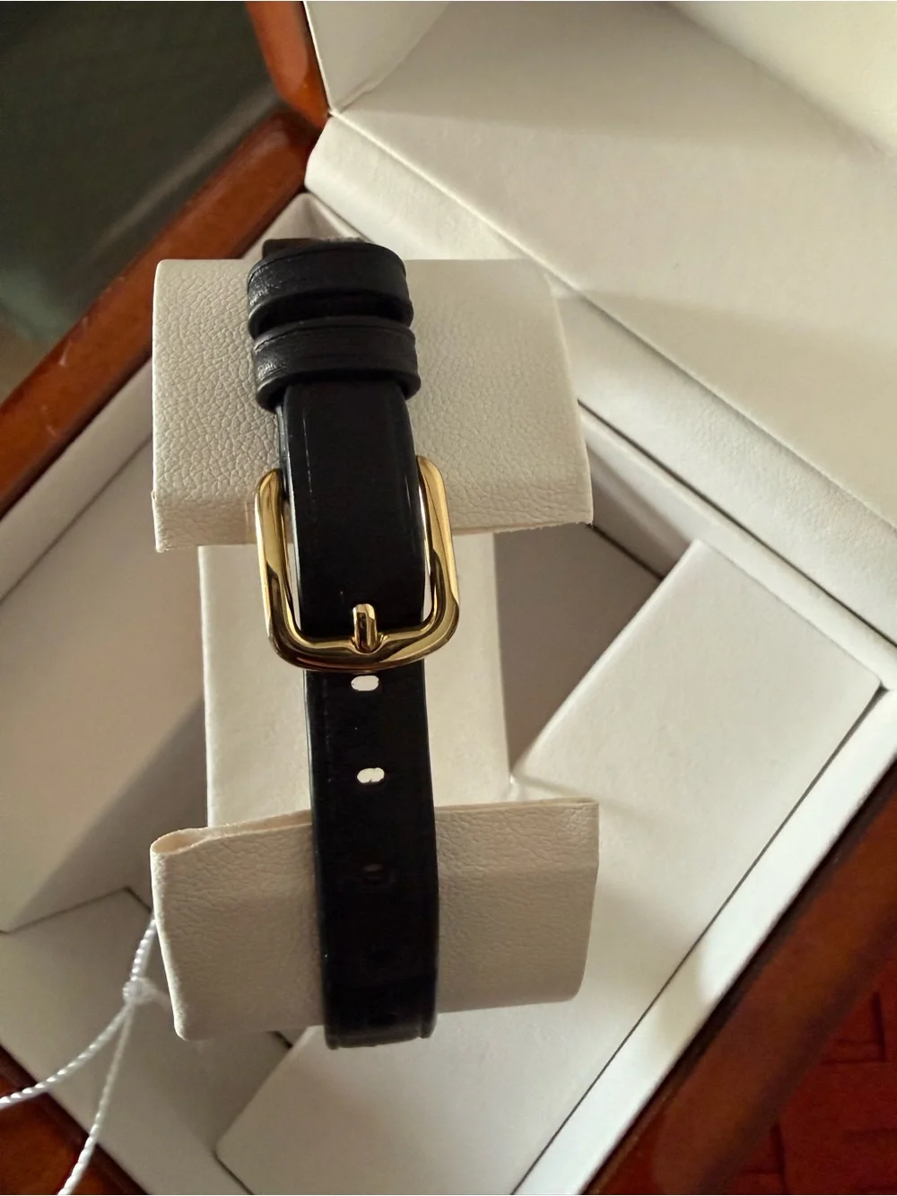 Coach Black Leather Strap Gold-Tone Oval Women’s Watch